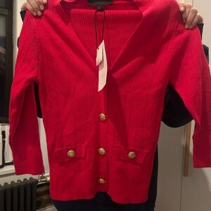 Zara Red Cardigan with Gold buttons